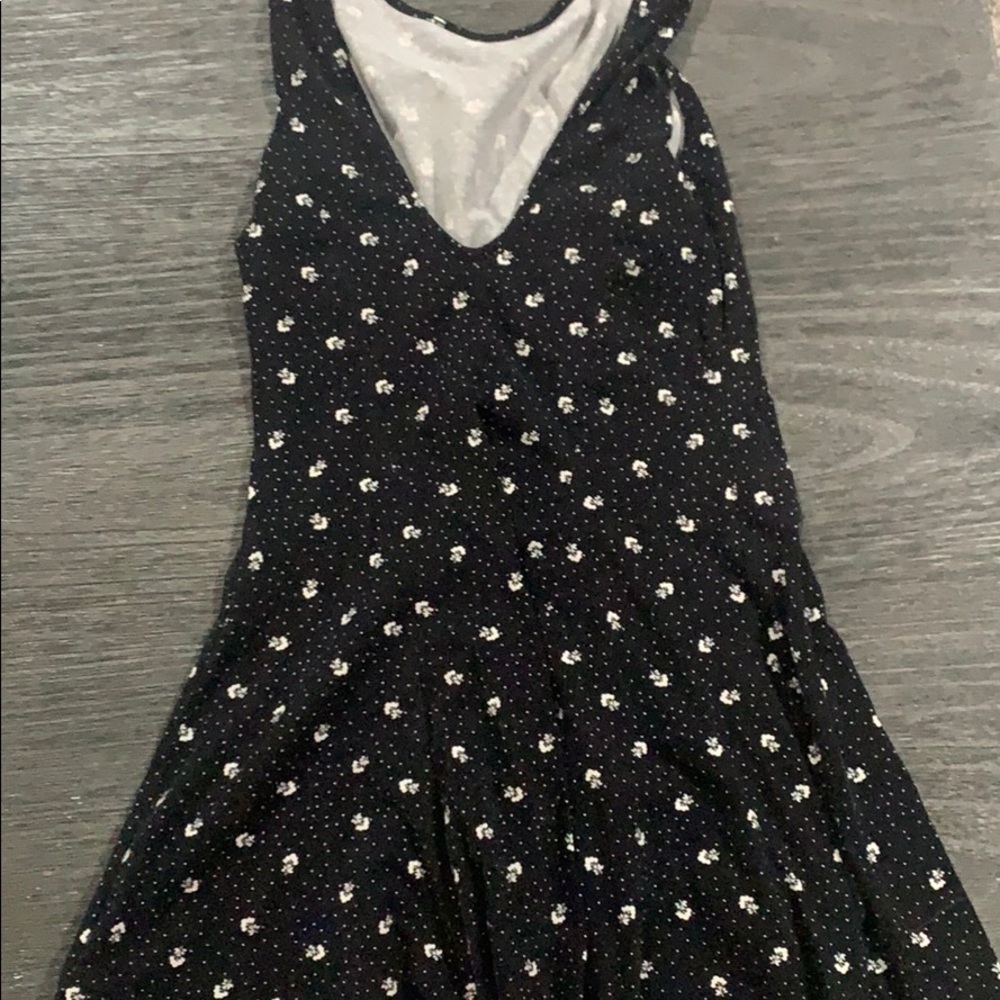 Black  floral sun dress -M